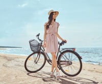 Woman on bicycle