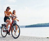 Woman on bicycle