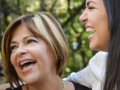 Mother and daughter talking to each other