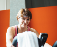 A woman at the gym